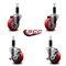 Service Caster 3.5'' Red Poly Wheel Swivel 1-1/8'' Expanding Stem Caster Set 2 Brakes, 4PK SCC-EX20S3514-PPUB-RED-2-TLB-2-118 - alternate 2
